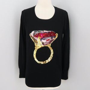 MARKUS LUPFER sequin Ruby Ring sweater sz XS